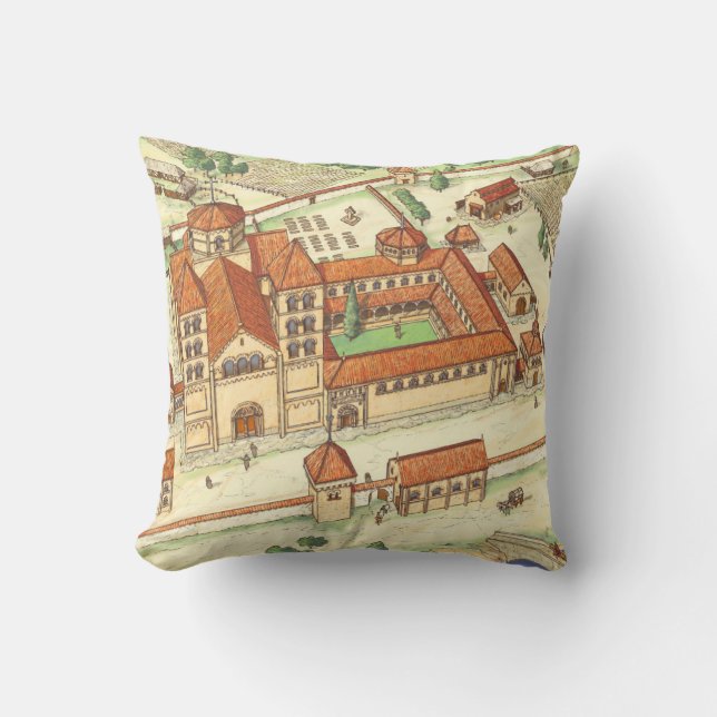 Romanesque Abbey. Model Throw Pillow (Front)