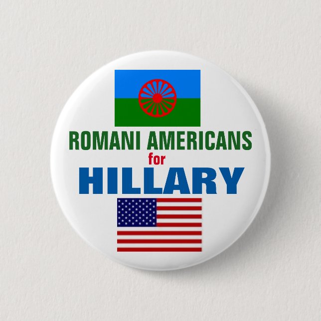 Romani Americans for Hillary 2016 2 Inch Round Button (Front)