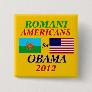 Romani americans for Obama 2 Inch Square Button