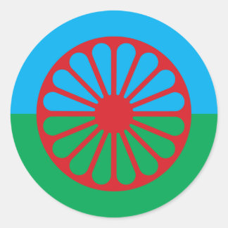 Romani Drapeau autocollant 3" feuille de 6