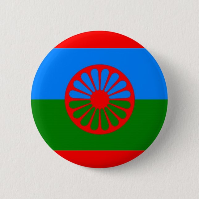 ROMANI FLAG 2 INCH ROUND BUTTON (Front)