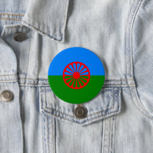 Romani Flag 3 Inch Round Button