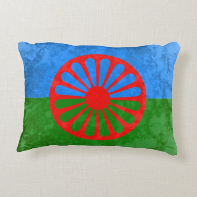 Romani flag decorative pillow (Back)