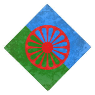 Romani flag graduation cap topper