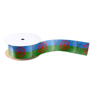Romani flag satin ribbon
