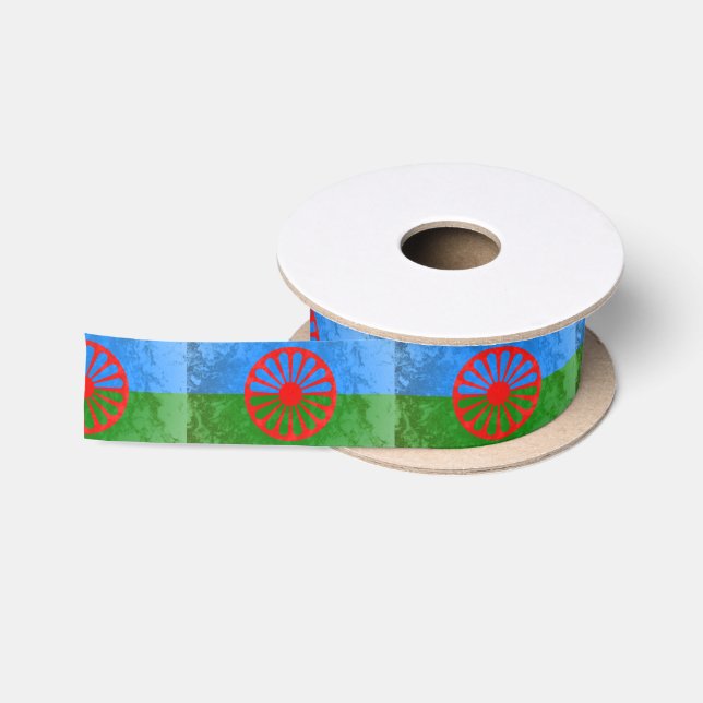 Romani flag satin ribbon (Spool)