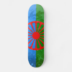Romani flag skateboard
