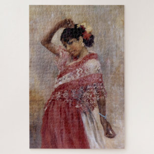 Romani Gypsy Woman Dancing (by Albert Edelfelt) Jigsaw Puzzle