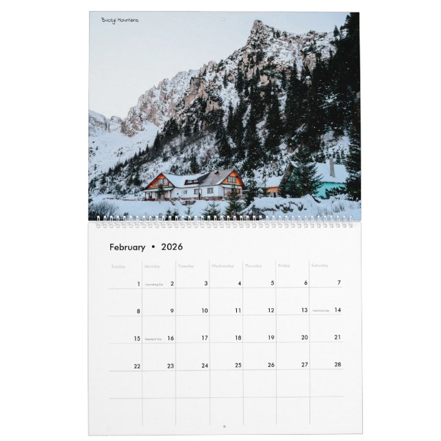 Romania 2024 Two Page Large Calendar, White Calendar (Feb 2026)