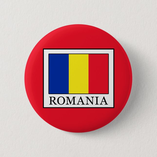 Romania 2 Inch Round Button (Front)