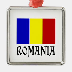 Romania and Romanian Flag Metal Ornament