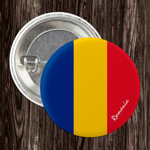 Romania button, patriotic Romanian Flag 1 Inch Round Button