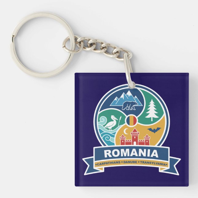 Romania Carpathians Danube Transylvania Keychain (Front)