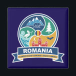 Romania Carpathians Danube Transylvania Magnet<br><div class="desc">Romania is a beautiful country in Eastern Europe,  known for its rich history,  medieval castles,  stunning Carpathian Mountains,  and vibrant culture.</div>