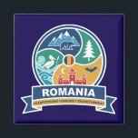 Romania Carpathians Danube Transylvania Magnet<br><div class="desc">Romania is a beautiful country in Eastern Europe, known for its rich history, medieval castles, stunning Carpathian Mountains, and vibrant culture.</div>