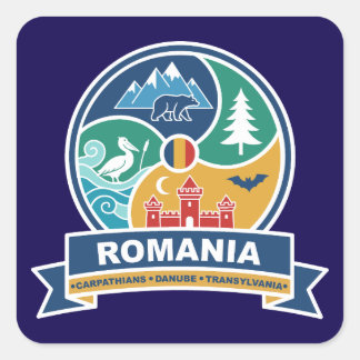 Romania Carpathians Danube Transylvania Square Sticker