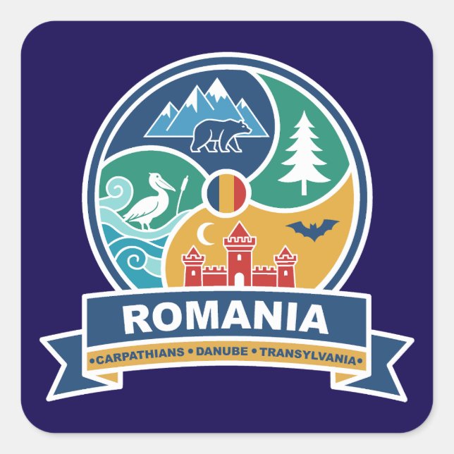 Romania Carpathians Danube Transylvania Square Sticker (Front)