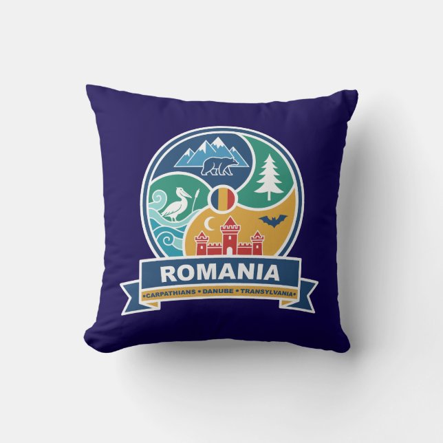 Romania Carpathians Danube Transylvania Throw Pillow (Front)