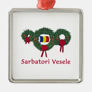 Romania Christmas 2 Metal Ornament