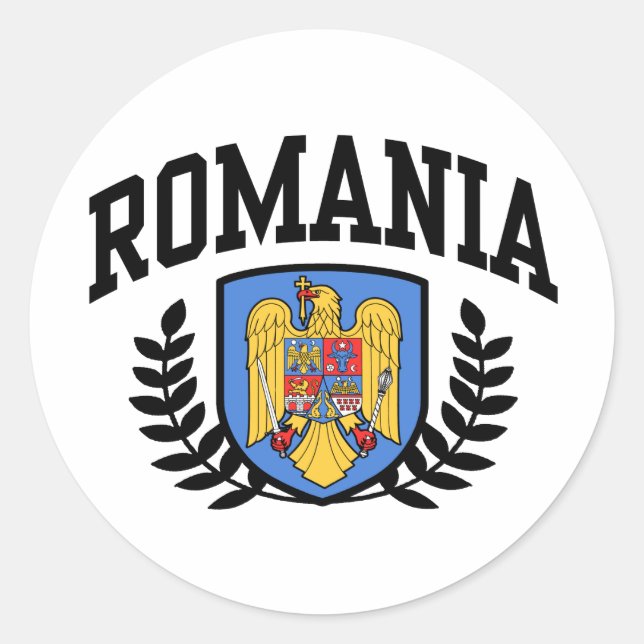 Romania Classic Round Sticker (Front)