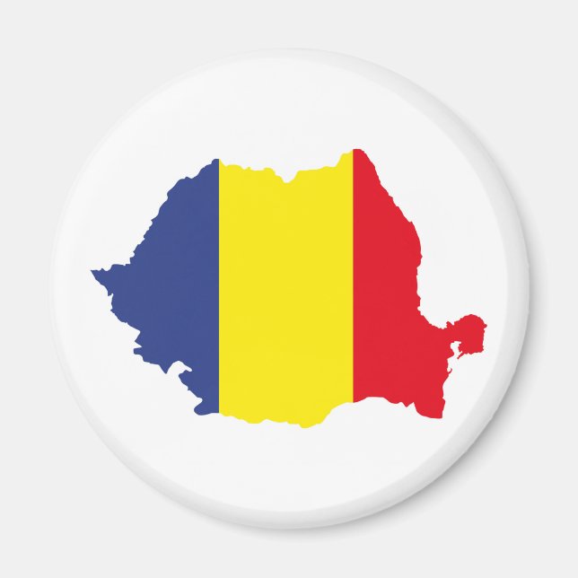 romania country flag map shape silhouette magnet (Front)