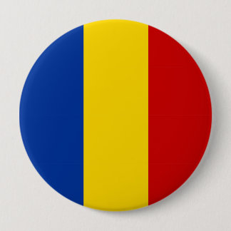 Romania country long flag symbol 4 inch round button