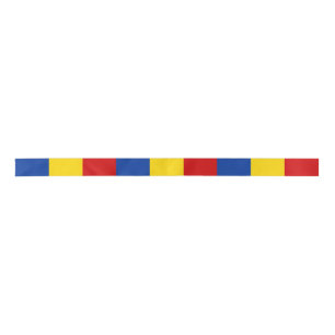 Romania country long flag symbol satin ribbon