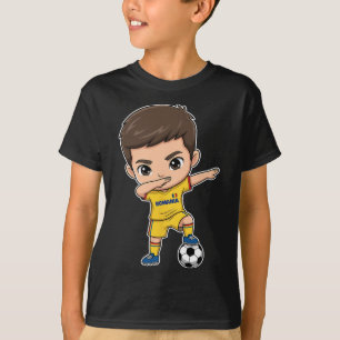 Romania Dab Kid Goal Cartoon Romanian Flag For Boy T-Shirt