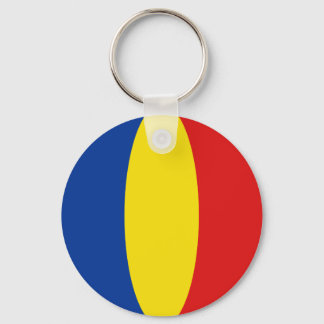 Romania Fisheye Flag Keychain