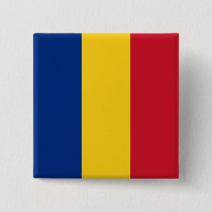 Romania Flag 2 Inch Square Button