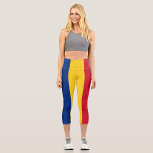 Romania flag capri leggings