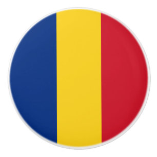 Romania Flag Ceramic Knob