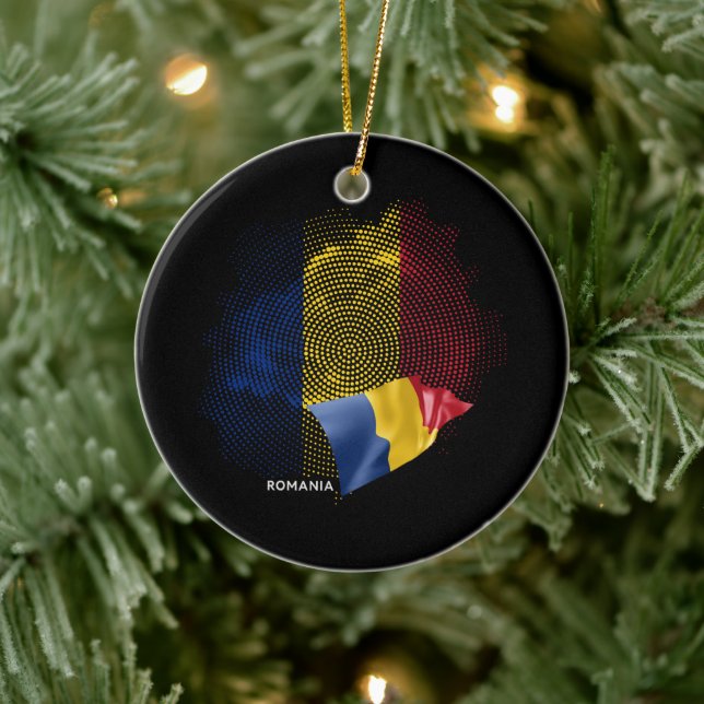 Romania flag ceramic ornament (Tree)