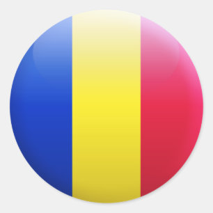 Romania Flag Classic Round Sticker