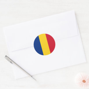 Romania flag classic round sticker