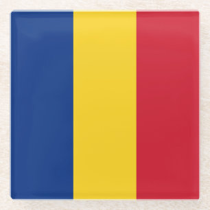 Romania Flag Glass Coaster