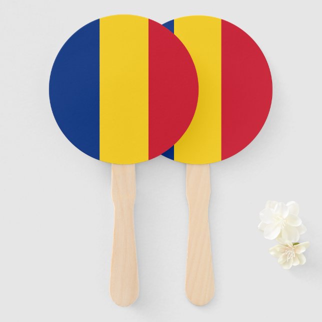 Romania flag hand fan (Front and Back)