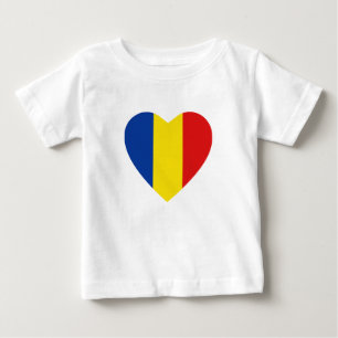 Romania Flag Heart T-Shirt