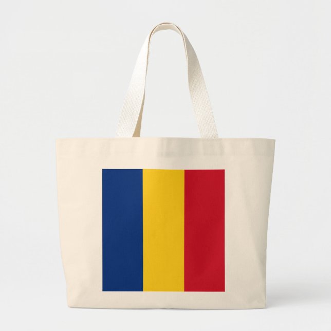 Romania Flag Large Tote Bag (Front)