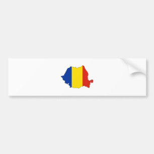 Romania Flag Map full size Bumper Sticker