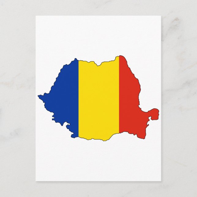 Romania flag map postcard (Front)