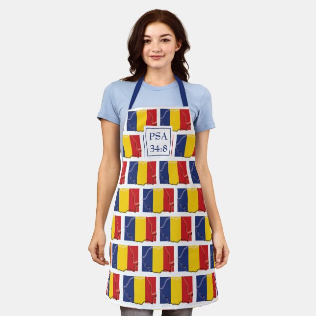 Romania Flag Monogram TASTE AND SEE Apron (Worn)