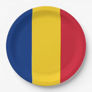 Romania Flag Paper Plate