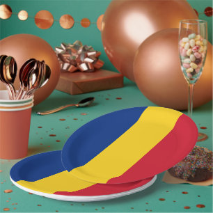 Romania flag paper plate