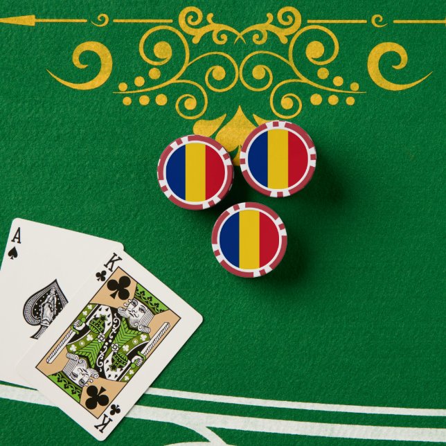 Romania flag poker chips (Poker Table (Stack))