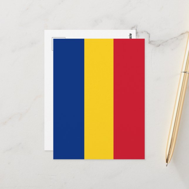 Romania flag postcard (Front/Back In Situ)
