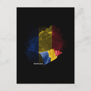 Romania flag postcard