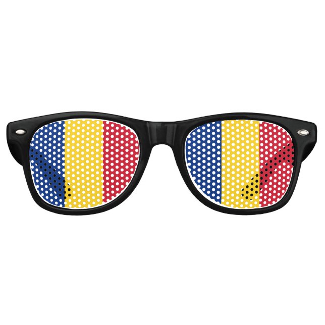 Romania Flag Retro Sunglasses (Front)