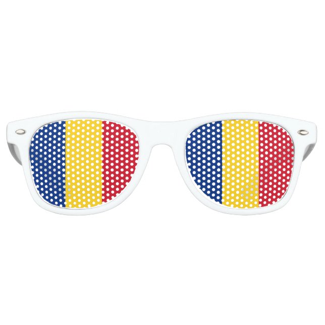 Romania Flag Retro Sunglasses (Front)