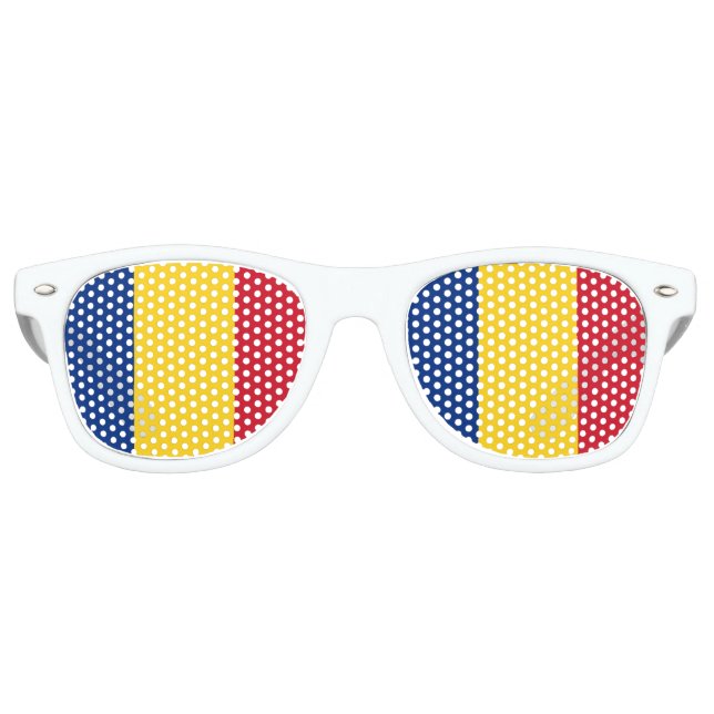 Romania Flag Romanian Patriotic Retro Sunglasses (Front)
